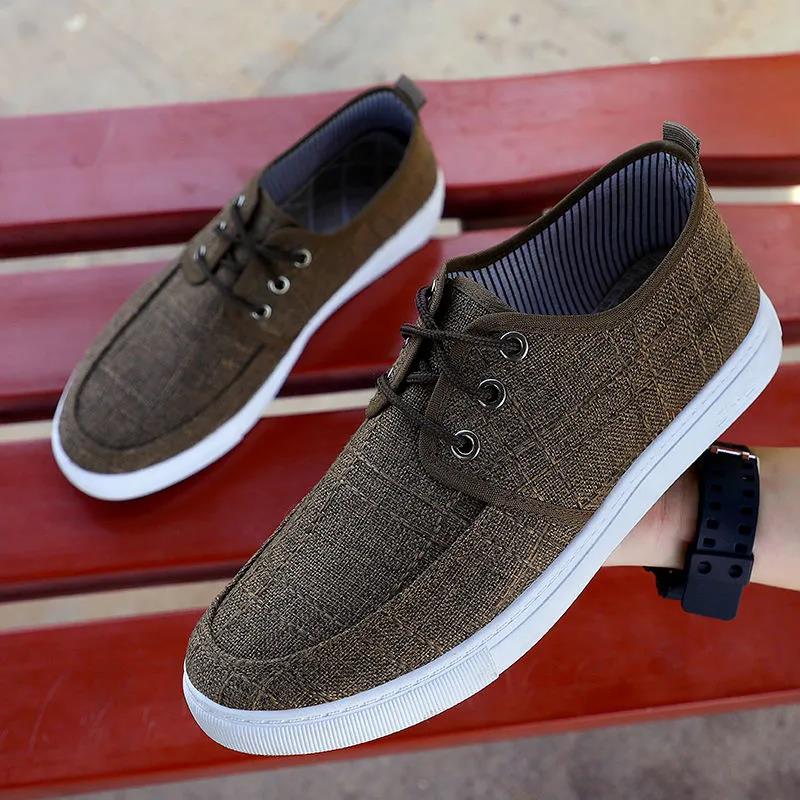 Spring and Autumn Old Beijing Cloth Shoes Men's Anti-slip Wear Canvas Shoes Fashion Casual Shoes Men's Wild Trend Flat Shoes