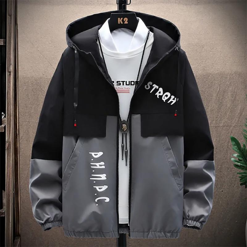 Autumn Men's Jacket Trend Workwear Jacket Youth Top Clothes Casual Hooded Gown