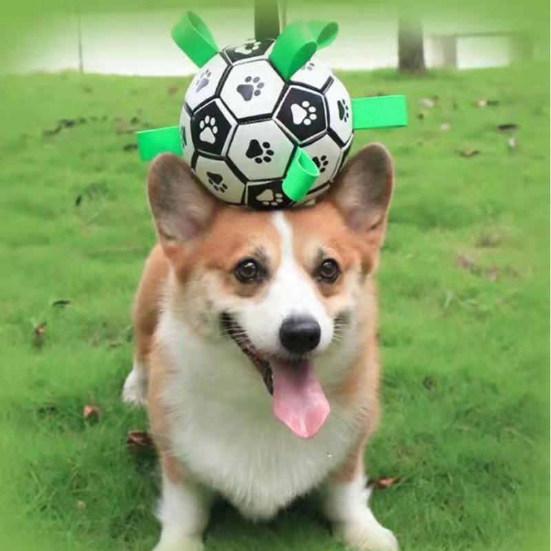 Dog Football Pet Bite with Toy Ball Puppies Play Resistance To Relieve Boredom Training Dog Artifact Dog Supplies Outdoor Play Fun Ball for Large Dogs