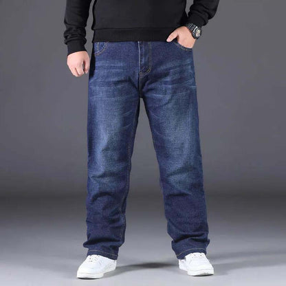 Large Size Jeans Male Loose Straight Stylus Plus Fertilizer High Waist Trousers Leg Trousers