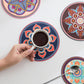 1/2/4pcs Mandala Pattern Creative Silicone Coaster Household Anti-scalding Mat Coffee Drink Coaster