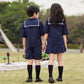 Kids Girls British Style School Uniform Student Uniforms Suit Long Sleeve Coat with Shirt Tie Mini Skirt Set Child Anime Costume