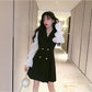 Goddess Fan Clothes Suit Skirt Double Breasted Temperament Bubble Long Sleeve Dress Women's