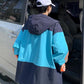 Three-bar Stitching Contrast Jacket Men's Spring Plus Fat Plus Size Jacket Loose Hooded Overalls