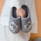 Autumn and Winter Cotton Slippers for Men and Women Cute Indoor Embroidered Non-slip Warm Couple Slippers