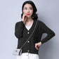 Autumn and winter loose thick knit cardigan women short solid color sweater coat