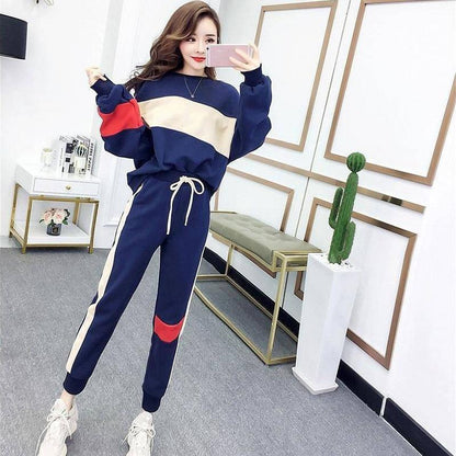 2pcs/set Casual Tracksuit Two Piece Set Women Tops and Pants Outfits Women Sweatpants Set Women Pullover