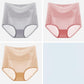 3 Pieces of Graphene Antibacterial Underwear High-waisted Abdomen Cotton Crotch Panties Women's Plus Size Sexy Ice Silk Seamless Trousers