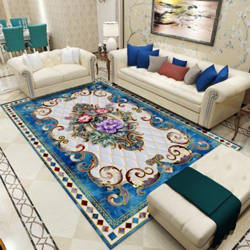 Modern Soft Persian Carpet for Living Room Non-slip European Carpet for Bedroom Bedside Rugs Parlor