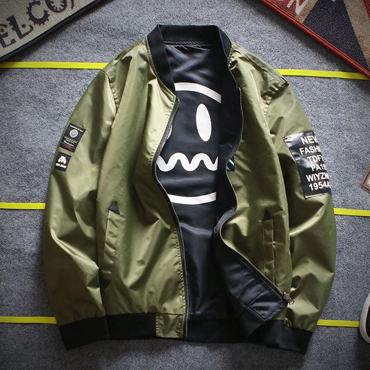 Jacket Men's Baseball Uniform Stand Collar Autumn and Winter Coat Plus Size Trendy Wild Clothing