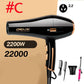 2200W Commercial Hair Dryer Set Blu-ray Hair Care Hot/cold Hair Dryer Barber Equipment for Home Hair Salon