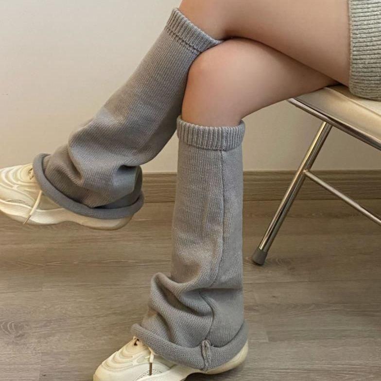 Autumn and Winter Models JK Knitting Pile Hose  Long Stockings Set Slim Speakers Wide-leg Warm Leg Set
