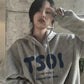 Female Ins Hooded Sweater Student Spring and Autumn Korean Version Loose All-match Coat Letter Printing Long-sleeved Pullover Sweater Coat