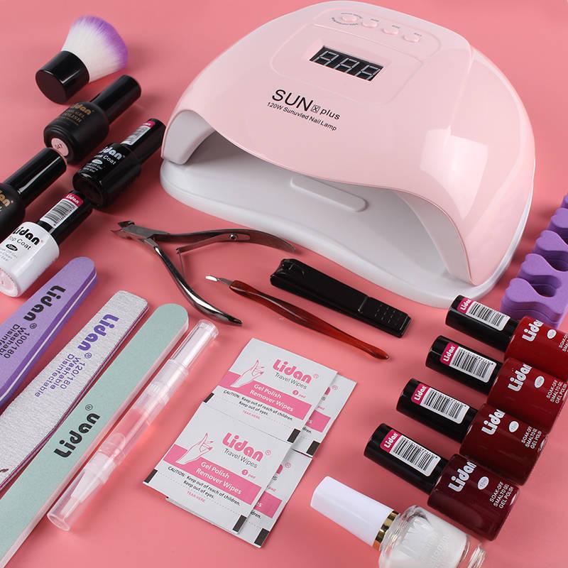Manicure Set Nail Gel Polish Gel Varnish Nail Art kit 120W LED UV Lamp Nail Dryer Nail Set
