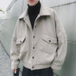 Plush Wool Cardigan Men's Outer Short Top Thick Warm Long Sleeves Loose Casual Men's Cardigan Coat Comfortable and Breathable