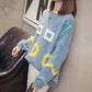 Autumn Winter  Women Fashion Sweater Casual Knitting Sweater Round Neck Pullovers Loose Casual Long Sleeve Sweater