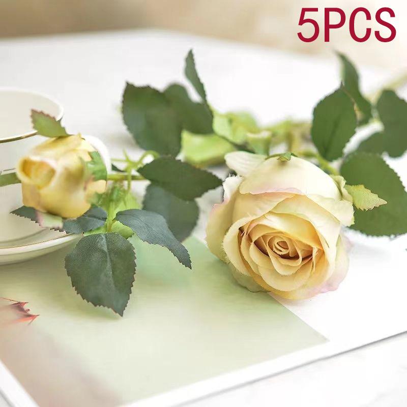 Bulgarian Rose Simulation Bouquet Fake Flower Decoration European Plastic Flower Decoration Silk Flower Living Room Table Decoration