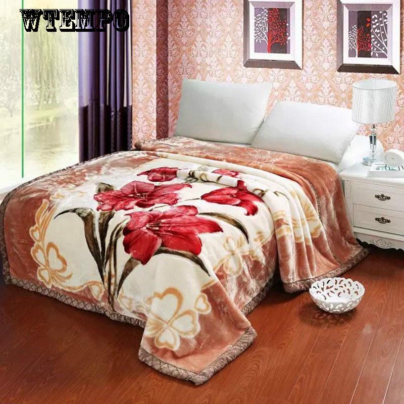 Fashion Printed Blanket Thicken Blanket Winter Comfortable Covered Coral Fleece Blanket
