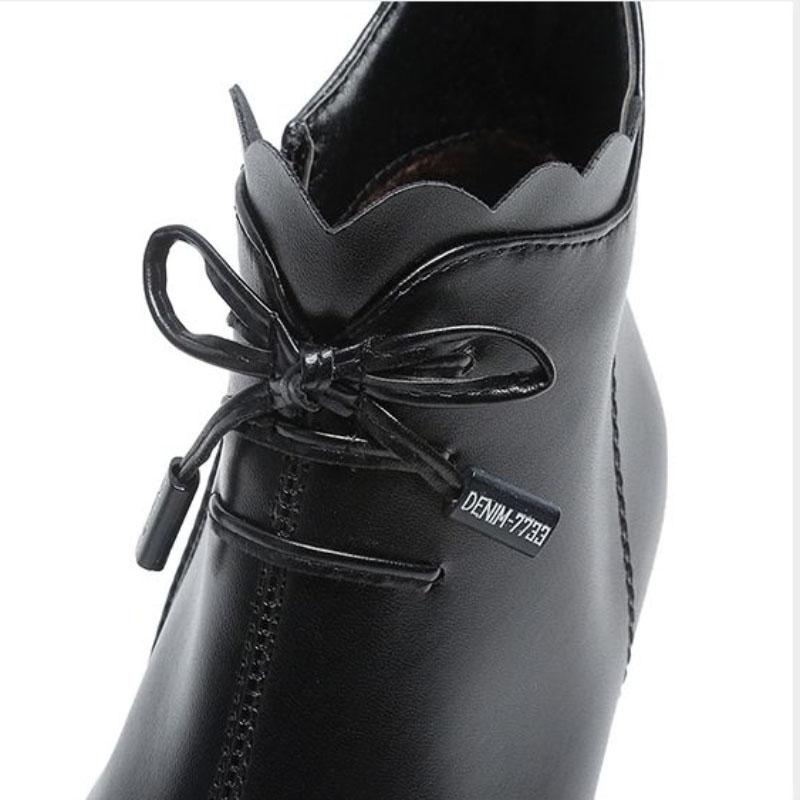 Women's Autumn and Winter Warm and Comfortable Cotton Boots Short Tube Plus Suede Leather Shoes