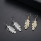 Feather of Love Bohemian Leaf Rhinestone Necklace Earring Set Feather Shaped Zircon Jewelry Set