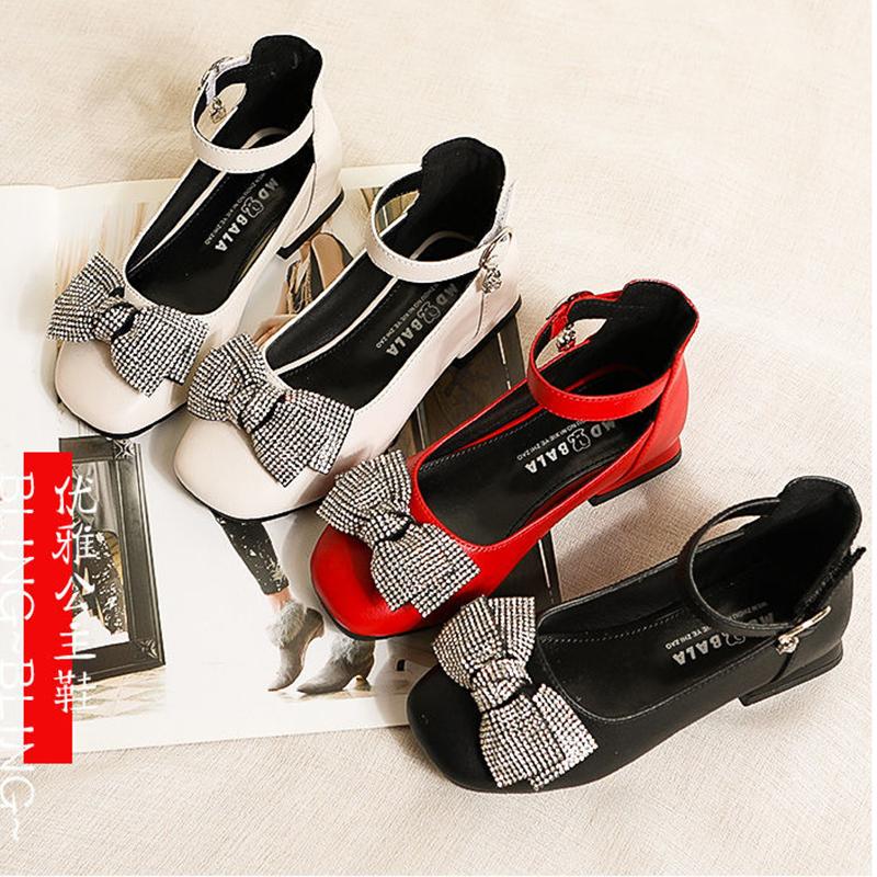 Children's Shoes  Princess Shoes Spring  Summer Girls' Leather Shoes  All-match Elementary School High-heeled Red Performance Shoes