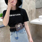 Small Waist Bag Women's Waist Fashion All-match Chest Bag Pin Buckle Belt Decoration Free Perforated Belt Detachable Mini Bag