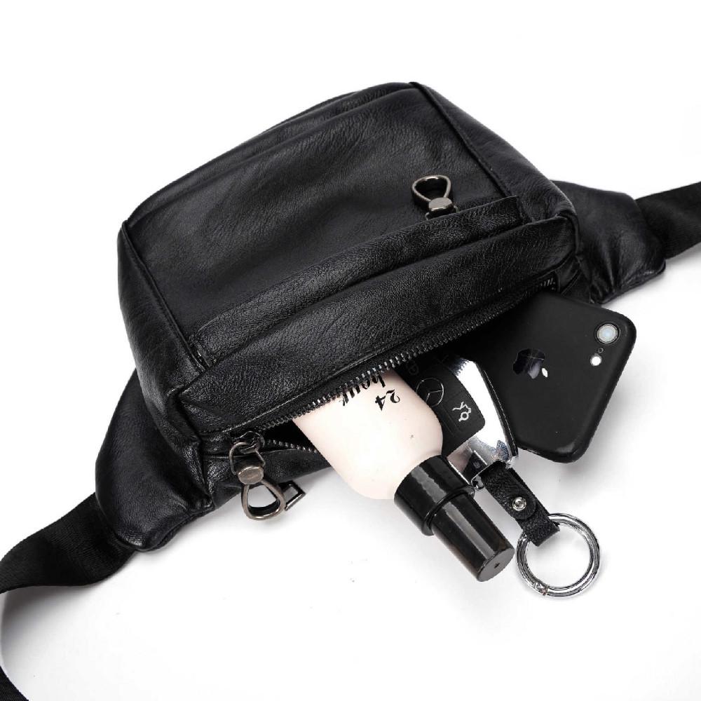 Waist Bag Men's Casual Leather Large Capacity Chest Bag Messenger Bag Fitness Sports Shoulder Bag