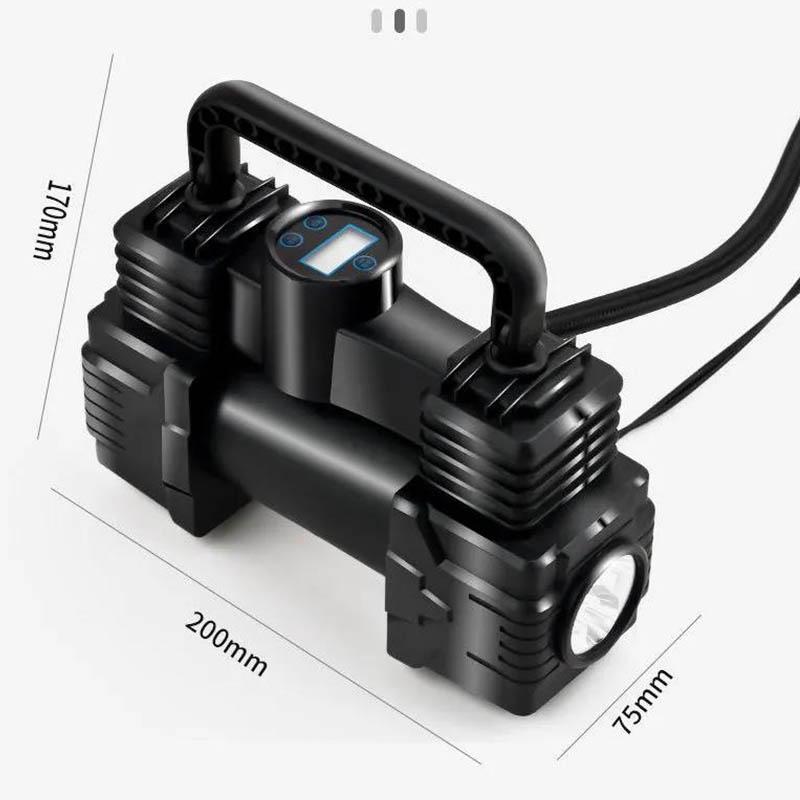 Car Inflatable Pump 12V Portable Car Double-cylinder Electric Air Pump High Power Preset Tire Pressure Band Digital Display Screen