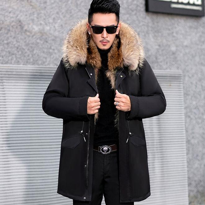 Plush Thickening Handsome Men's Winter Imitation Mink Fur Detachable Liner Imitation Fur Jacket
