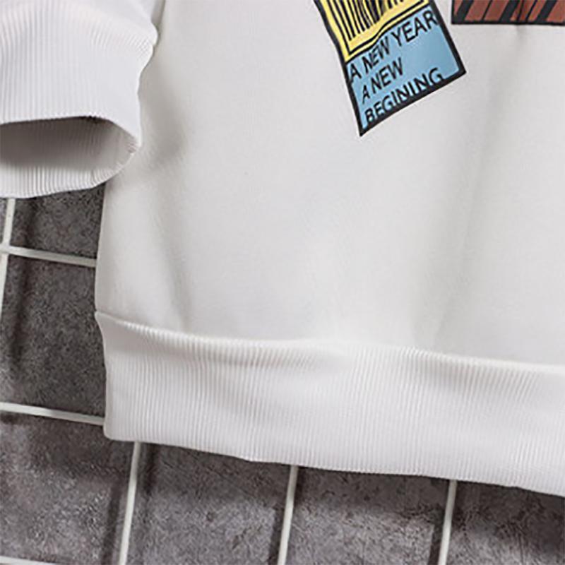 Men's Sweater Plus Velvet Autumn and Winter Trend Loose Round Neck Jacket Long-sleeved Pullover