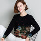 Ethnic Style Women's Short Woolen Sweater Autumn and Winter Printed Sweater Loose Large Size Knitted Jumper