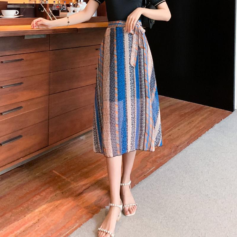M-XXXL 2 Pieces Ladies Suit Skirt Spring and Summer Short Sleeve  Mid-length Casual Vacation Office Home