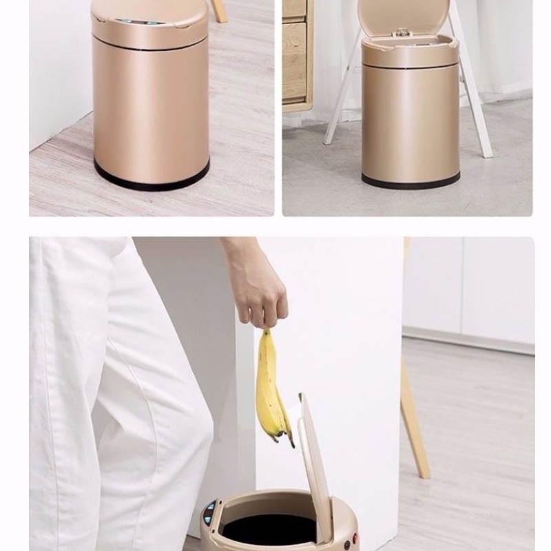 7 Liter Rechargeable Battery Dual-use Smart Trash Can, Family Large Kitchen with Lid, Automatic Sensing Trash Can