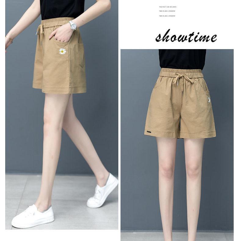 Cotton Shorts Women's Summer Thin Small Daisy Loose Casual High Waist Sports Shorts
