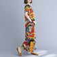 Two-piece Suit Cotton Large Size Ethnic Style Suit Female Summer Literature and Art Retro Short-sleeved Wide-leg Nine-point Pants Loose