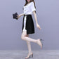 Summer Women's Suit Skirt Temperament Fairy Skirt Two-piece Dress Thin Shirt Skirt Black and White Dress Can Be Worn for Work
