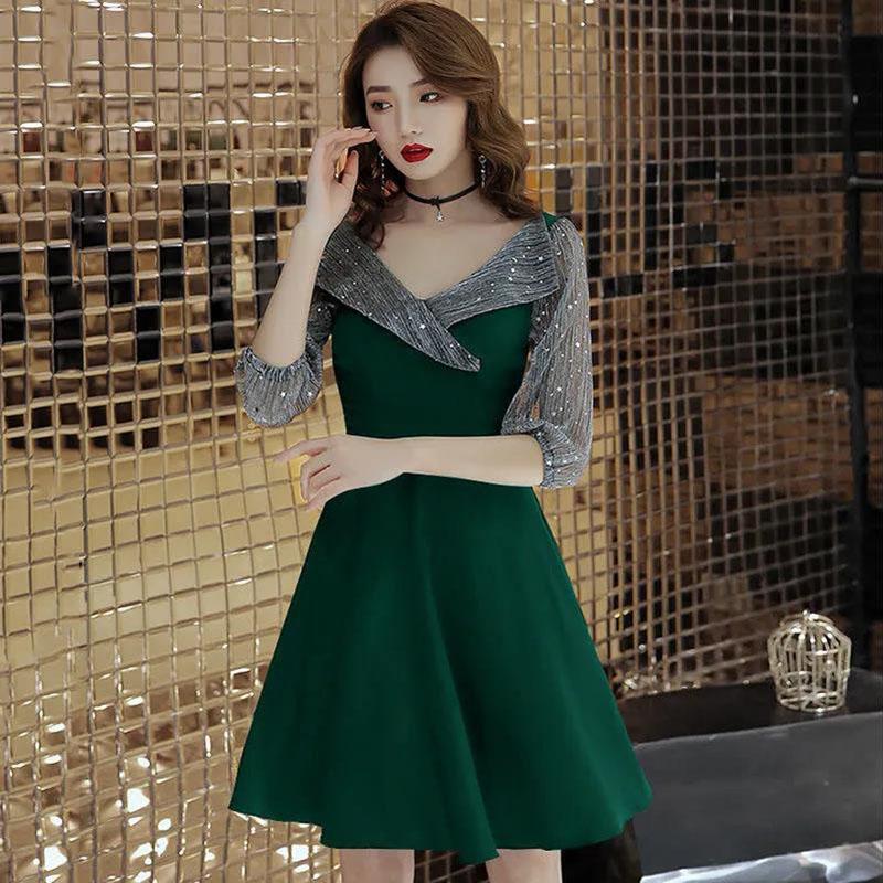 Women's Summer Mesh Dress V-Neck Slim Suit Skirt