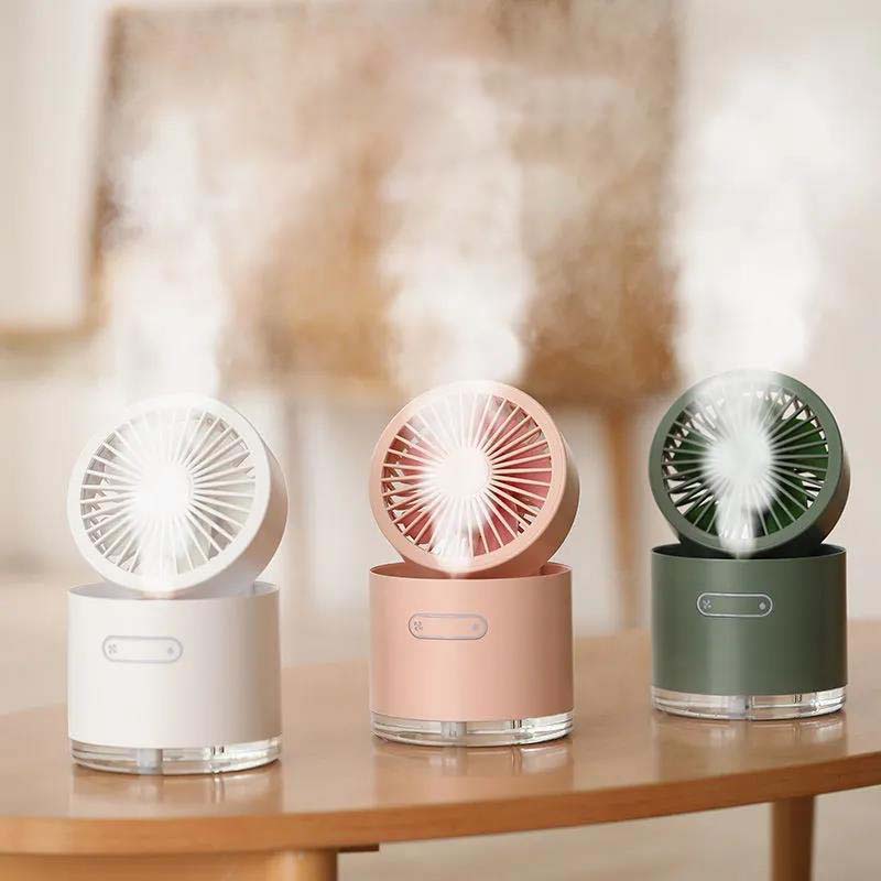 USB Small Fan Mini Charging Home Student Dormitory Mute Portable Big Wind Spray Hydrating Humidifier