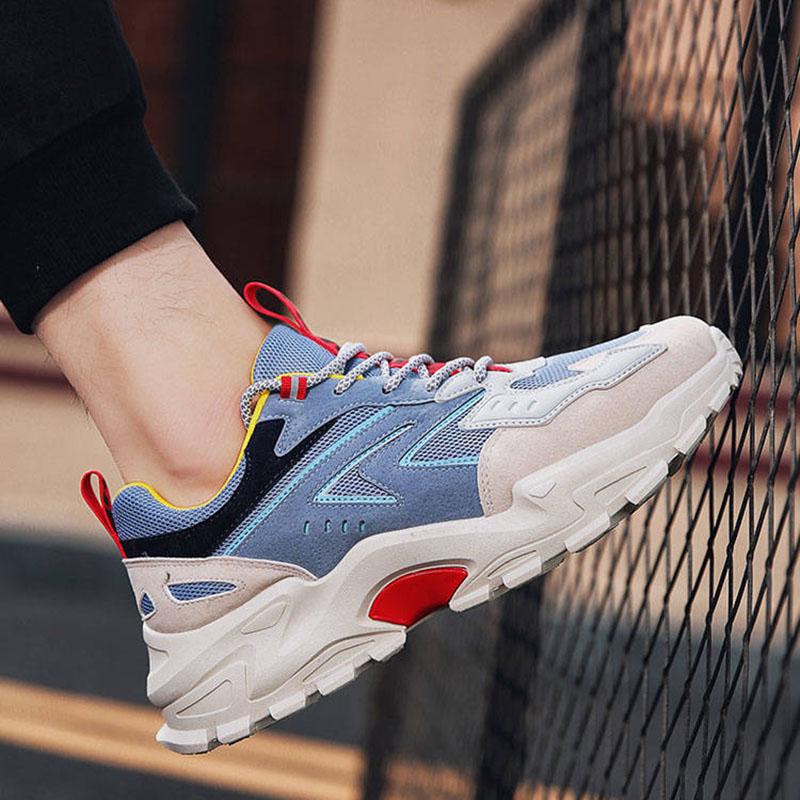 Clunky Shoes for Men Lace Up Thick Sneakers Increase High Anti-slip Casual Sports Shoes for Lovers