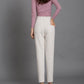 Off-white Corduroy Pants Women's Winter Plus Velvet Thickened Warmth Elastic High Waist Loose Straight Velvet Harlan Carrot Pants