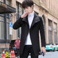 Woolen Coat Men's Mid-length Thick Woolen Coat In Autumn and Winter Windbreaker British Style Casual Coat