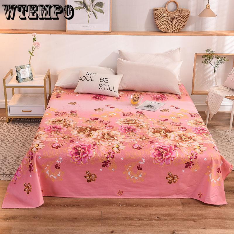 Flower Pattern Bed Sheet One-piece Four Seasons Universal Cotton Household Sheets Queen Size Bedding