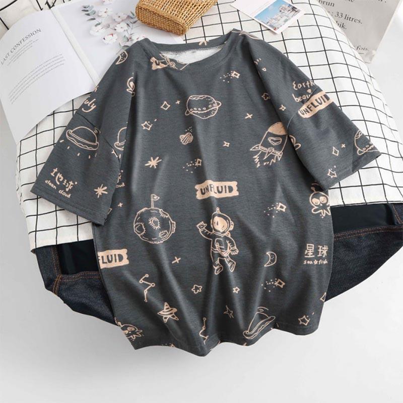 White Short-sleeved T-shirt Summer Student Korean Version Loose Couple Short-sleeved Commuter Casual