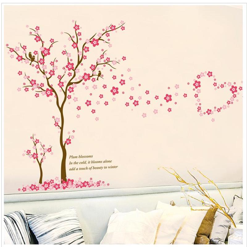 Living Room Removable Wall Sticker Bedroom Warm Sticker Wallpaper Wall Painting Big Tree Plum