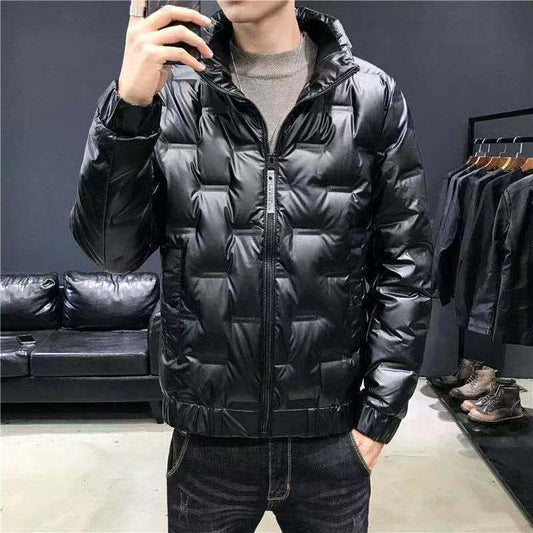 Glossy Lightweight Down Jacket Men's Winter Trend Fashion New White Duck Down Thick Warm Jacket