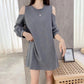 Spring and Autumn Retro Bottoming Shirt Strapless Sexy Bag Hip One-piece Dress Loose Solid Color Long-sleeved Dress Female Scheming Niche Design
