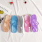 Women's Summer Hole Shoes Sandals Jelly Shoes Ladies Slippers Soft Sole Nurse Shoes Comfortable Mother Shoes Flip-Flops Sandals Dual Use Bath Slippers
