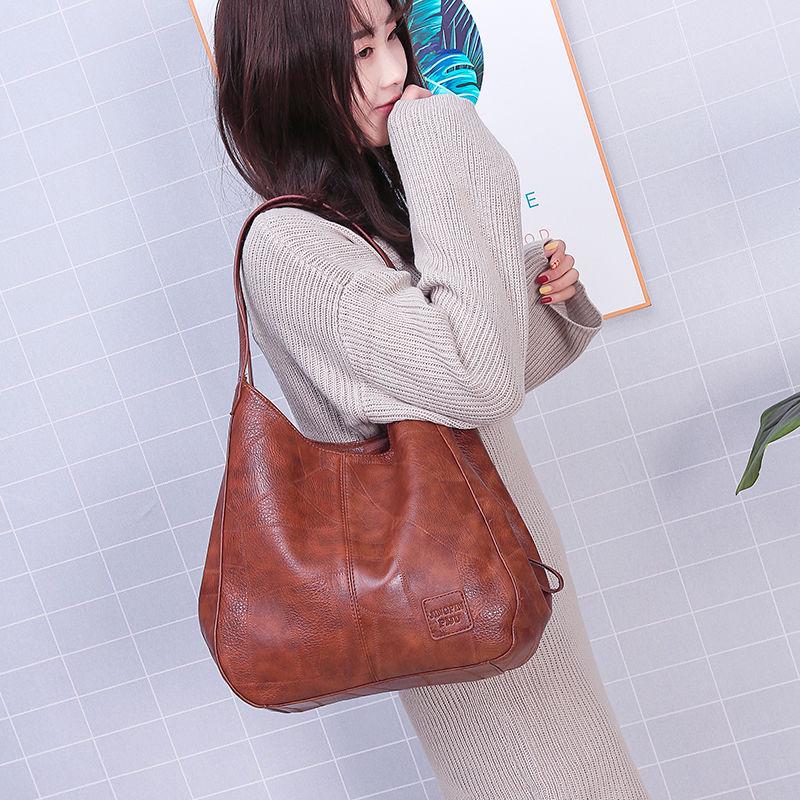 Retro Wild Tote Bag Literary Simple One-shoulder Handbag Multi-compartment Casual Light Ladies Messenger Bag