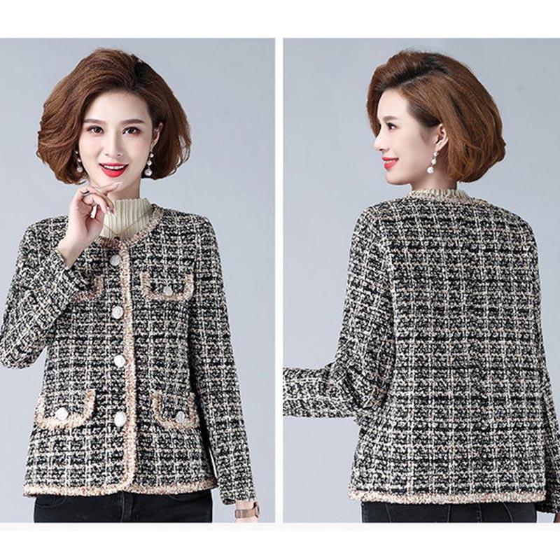 Spring Coat Women's Western Style Noble Short Jacket Middle-aged and Elderly Large Size Tooling Top