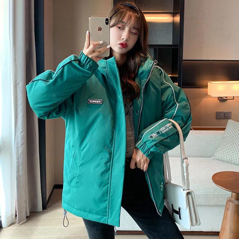 Autumn and Winter Cotton-padded Female Students Casual Loose Tooling Top Outer Wear Thickened Windproof Cotton-padded Jacket Couple Clothes